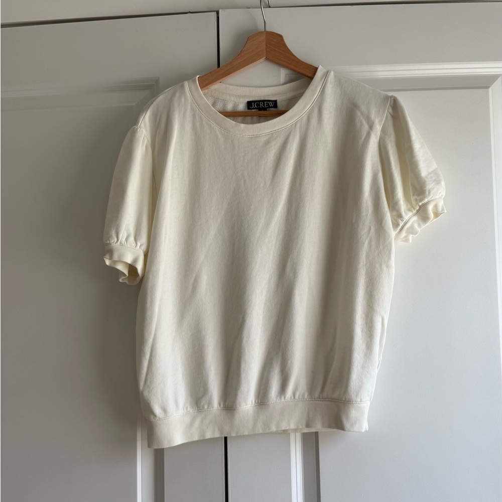 J. Crew Cream Puff Sleeve Top